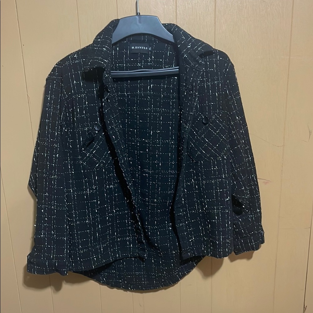 Black & White Textured Unisex Jacket